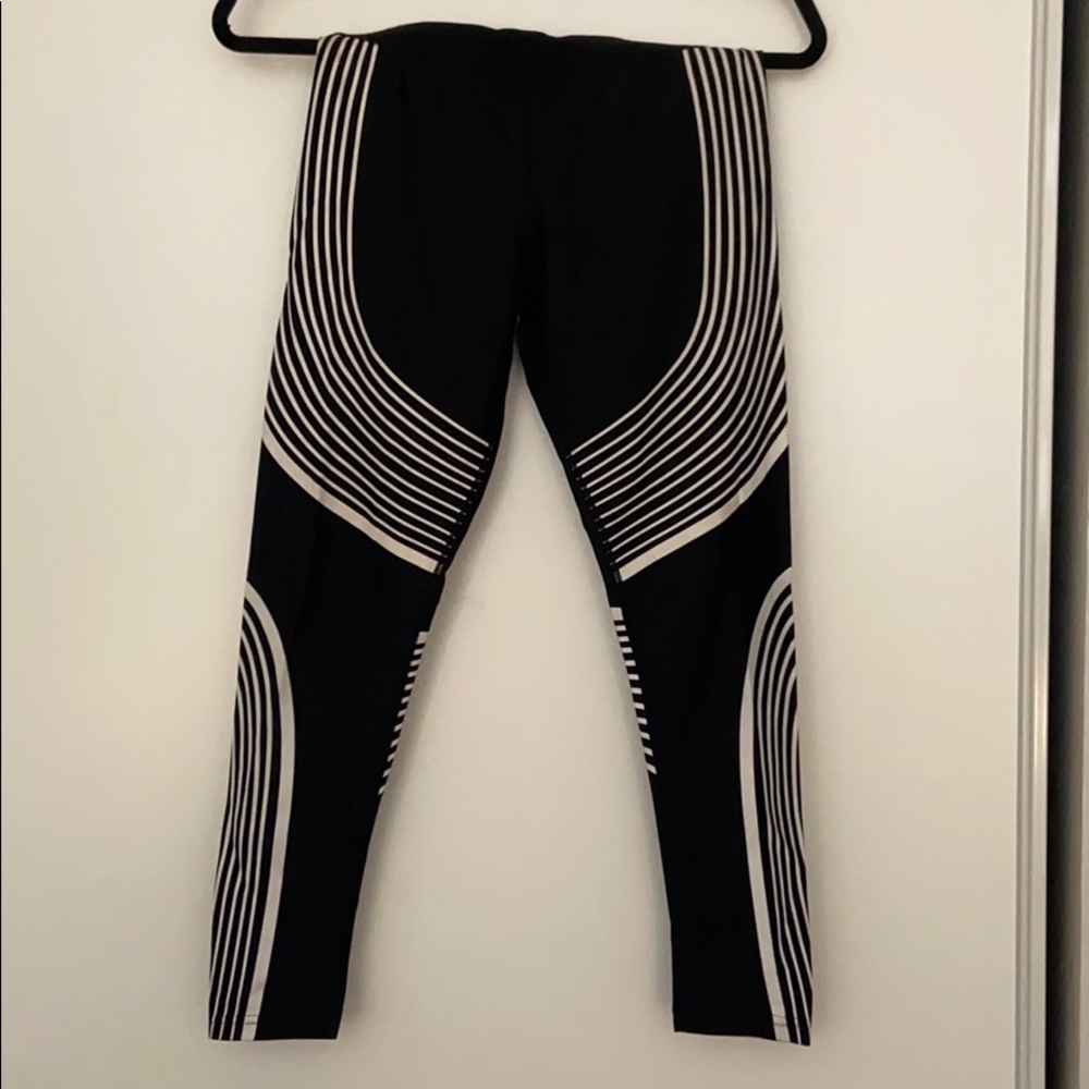 Small Black and White Striped Leggings